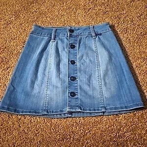 Button down skirt denim